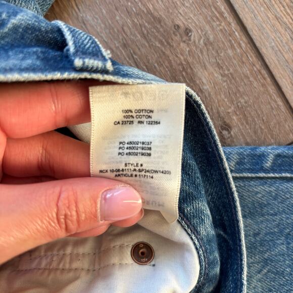 Denim forum Farrah Hi-rise Wide size 28 jeans medium blue Aritzia - Picture 7 of 7